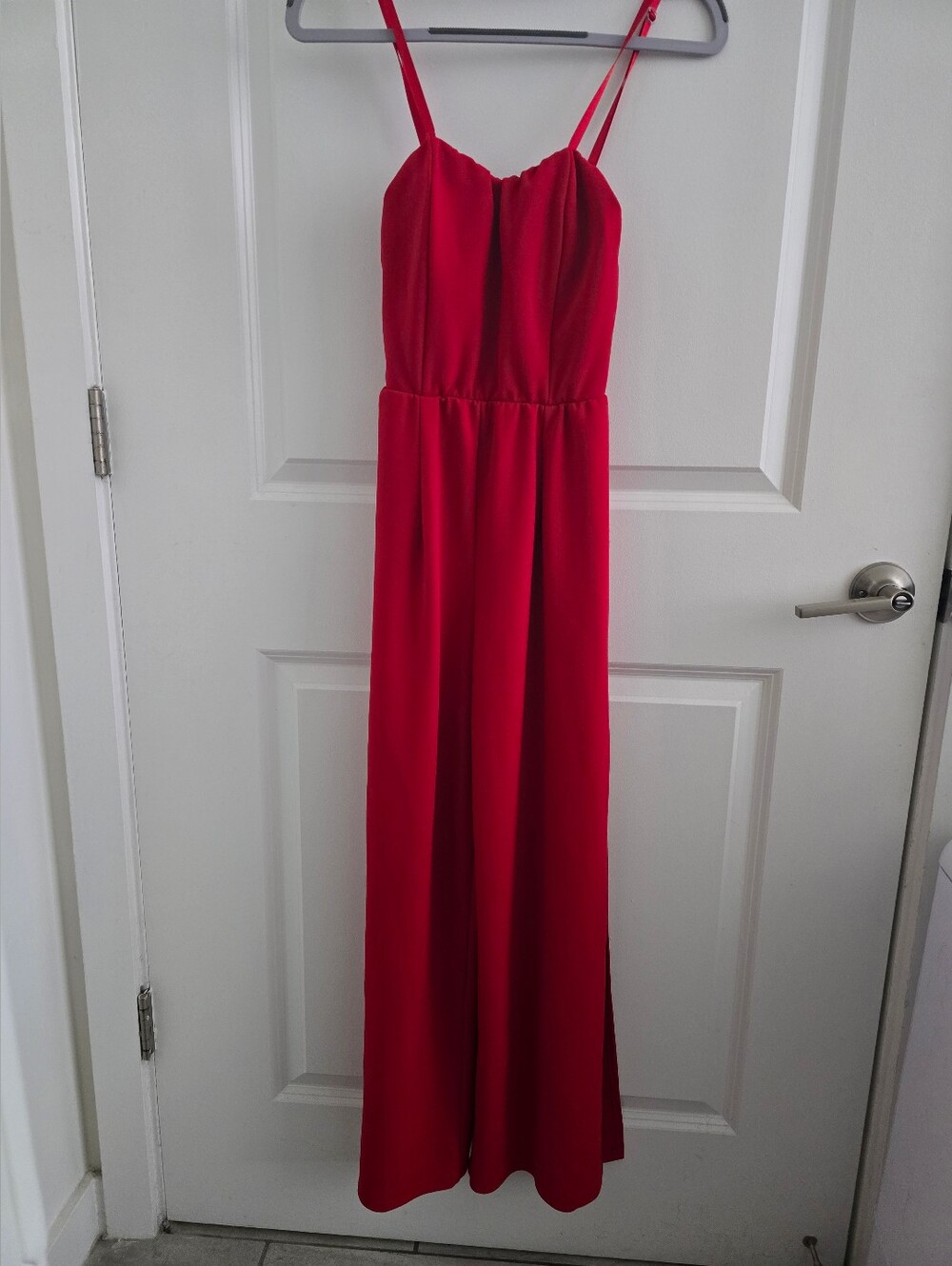 NastyGal Red Spaghetti Strap Jumpsuit
